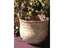 TUSCAN VILLAGE HAND THROWN ENGLISH TUMBLED POTS, HEIRLOOM WHITE, SET OF 3 - 9.0" X 8.0", 7.0" X 6.0", 6.0" X 5.0"