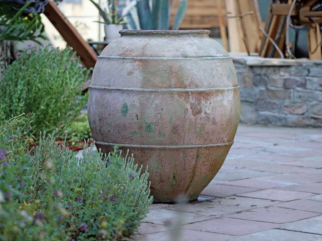 THREE LINE ACCENT JAR, ATLANTIS SKY, 26.5"X31.5"