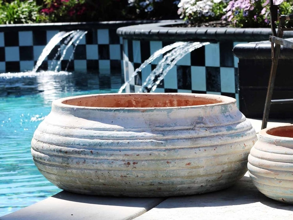 BOWLS DE LA TERRE, ATLANTIS SKY, SET OF 3- 19.5"X14.5", 12.5"X10.5", 8.5"X6.5"