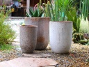 MILANO TALL BARREL PLANTERS, HEIRLOOM WHITE, SET OF 4 -23.0"X26.5", 18.5" X 23.0", 14.5" X 19.0", 11.0" X 17.0"