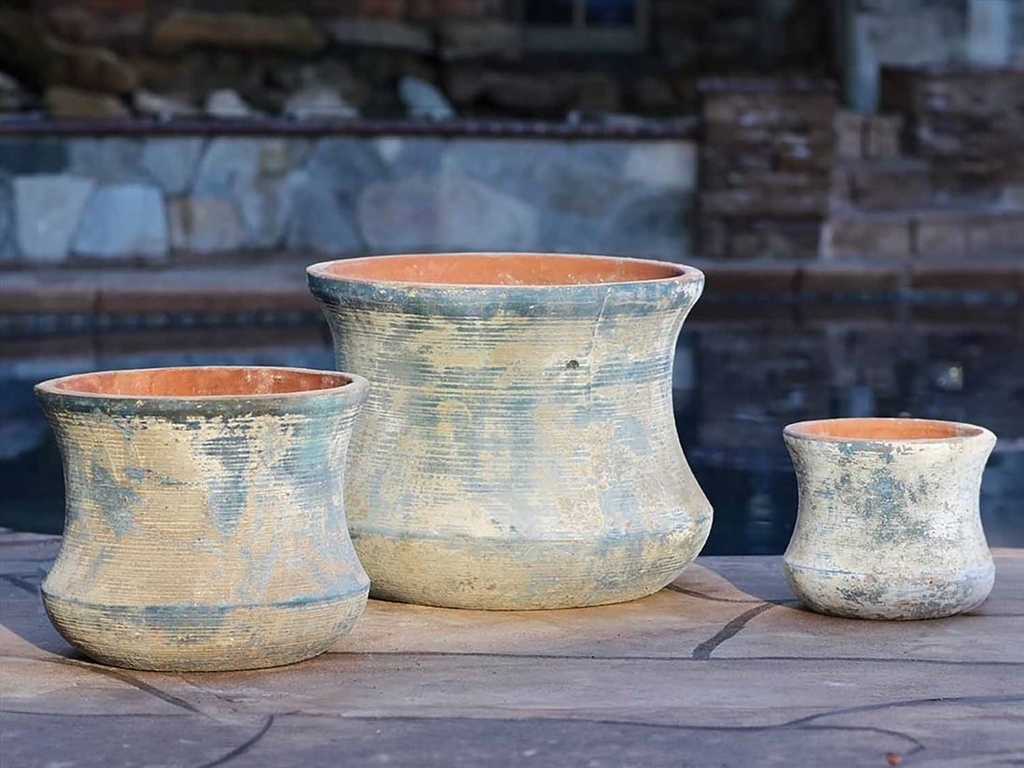 HIGH VASE, ATLANTIS SKY, SET OF 3 - 25.0"x19.5", 18.0"x15.0", 12.0"x10.0"