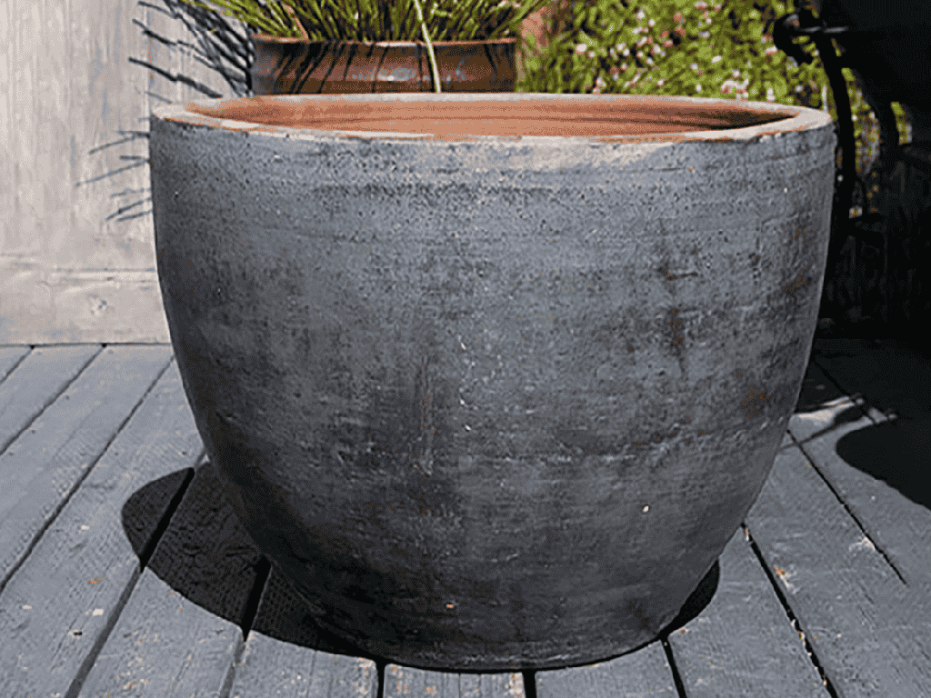XLG RIMLESS PARCO PLANTER, GRAPHITE, SET OF 3 - 35.0" X 29.0", 29.0" X 24.0", 22.0" X 18.0", ABC