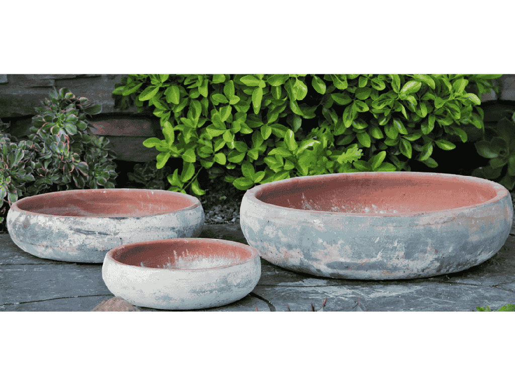 SUCCULENT BOWL, ATLANTIS SKY, SET OF 3 - 19.0" X 5.0", 14.5" X 3.5", 10.5" X 3.5"