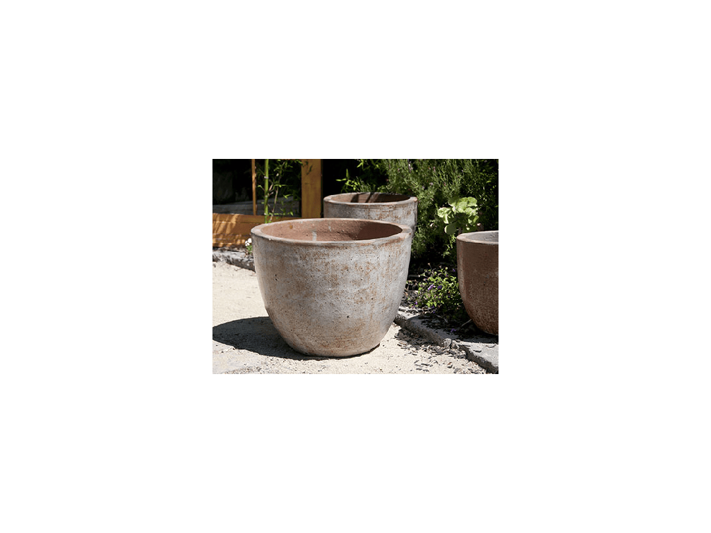 RIMLESS PARCO PLANTER, HEIRLOOM WHITE, SET OF 3 - 18.5" X 15.5", 15.0" X 13.5", 11.5" X 10.5"