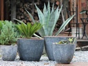 RIMLESS PARCO PLANTER, GRAPHITE, SET OF 4 - 23.0" X 19.0", 19.0" X 15.0", 15.0" X 13.0", 11.5" X 10.5"