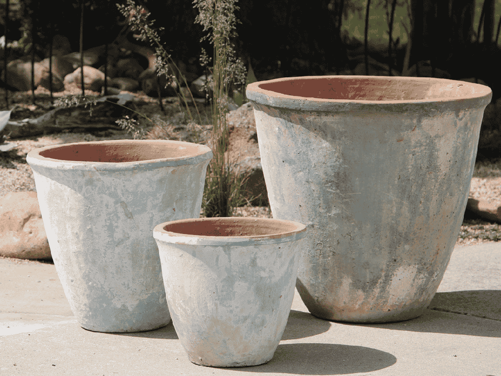 VASO PLANTER, ATLANTIS SKY, SET OF 3 - 21.0" X 21.0", 16.0: X 14.0", 12.0" X 11.0"