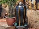 THAILAND JAR CHESTNUT, FOUNTAIN, SILVER BLACK OVER FALLING CREAM, 21.5"X39" (BASE/PUMP SOLD SEPERATELY)