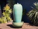 LARGE TALL JAR, FOUNTAIN, GREEN STREAM, SIZE B, 22"X46.5"  (BASE/PUMP SOLD SEPERATELY)