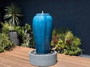 LARGE TALL JAR, FOUNTAIN, FALLING AQUA, SIZE B, 22"X46.5"  (BASE/PUMP SOLD SEPERATELY)