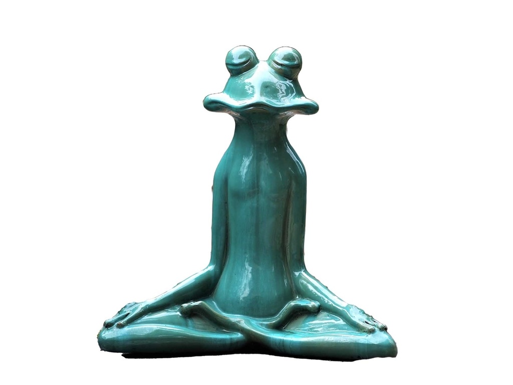 MEDITATION FROG, GREEN STREAM 18.5"X10.5"X18.5"