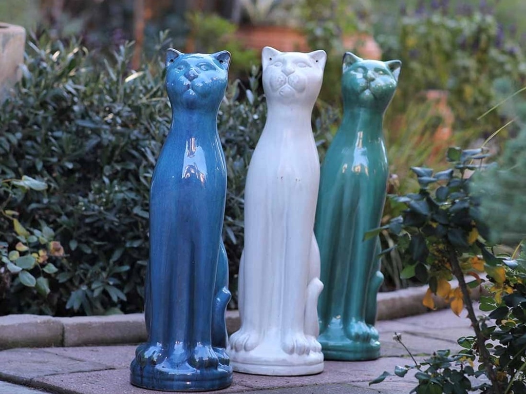 STANDING CAT, FALLING AQUA 8.5''X26''