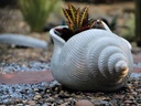 LARGE SHELL PLANTER, WHITE NO SPECKLE 28.0" X 20.0" X 15.0"