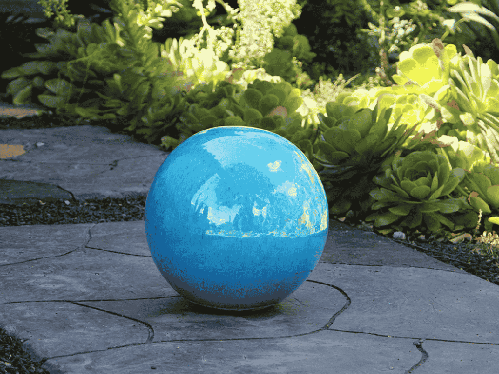 DECORATIVE SPHERE,  FALLING AQUA, 16"