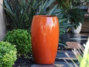 DRUM SHAPED PLANTER, ORANGE, 20.0" X 35.0"