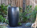 DRUM SHAPED PLANTER, MATTE BLACK, 20.0" X 35.0"