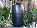 DRUM SHAPED PLANTER, MATTE BLACK, 20.0" X 35.0"