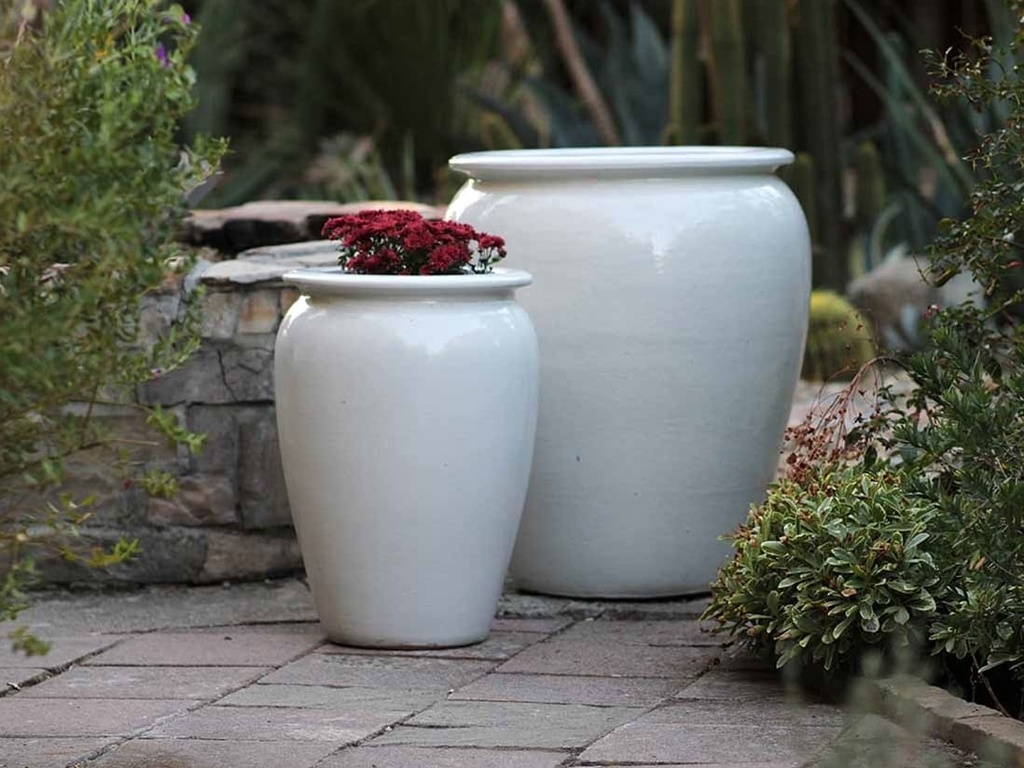 URN SMOOTH FINISHED, WHITE WHITE, SET OF 2 - 22.5" X 27.5", 14.0" X 22.0"