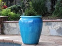 URN SMOOTH FINISHED, FALLING AQUA, X-LARGE - 32.5" X 36.5"