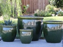 LARGE NO DECOR PLANTER, FERN GREEN, SET OF 4 - 24.0" X 22.0", 19.0" X 19.0", 15.5" X 15.0", 12.0" X 12.0"