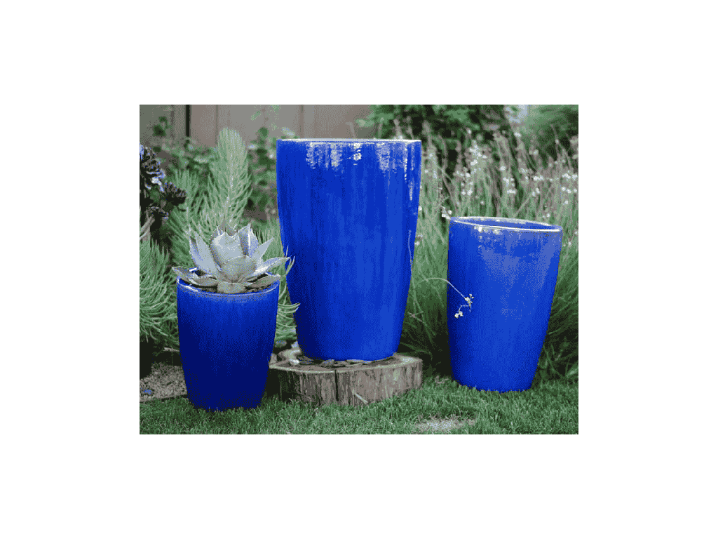 SLIM X-LARGE PLANTER, FALLING BLUE, SET OF 3- 20.5"X32.5", 16.5"X25.5", 13.0"X17.5"