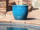 LARGE NO DECOR PLANTER, FALLING AQUA, SET OF 4 - 24.0" X 22.0", 19.0" X 19.0", 15.5" X 15.0", 12.0" X 12.0"