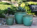 DECOR PLANTER, GREEN STREAM, SET OF 3 - 19.0" X 19.0", 15.5" X 15.0", 12.0" X 12.0"