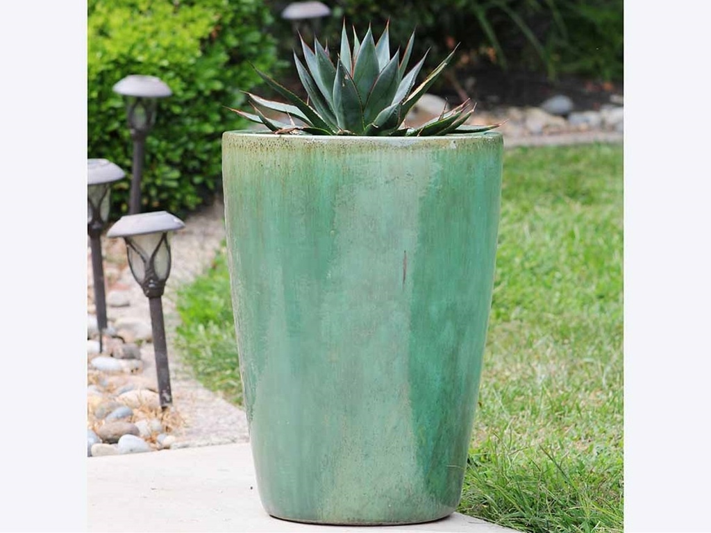 SLIM ROUND PLANTER, GREEN STREAM, SET OF 3 - 16.0" X 24.0", 14.0" X 18.5", 11.0 X 15.0"