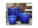 DECOR PLANTER, FALLING BLUE, SET OF 3 - 19.0" X 19.0", 15.5" X 15.0", 12.0" X 12.0"