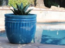 DECOR PLANTER, FALLING AQUA, SET OF 3 - 19.0" X 19.0", 15.5" X 15.0", 12.0" X 12.0"