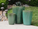 SLIM ROUND PLANTER, GREEN STREAM, SET OF 3 - 16.0" X 24.0", 14.0" X 18.5", 11.0 X 15.0"