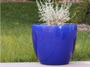 COCO POTS, FALLING BLUE, SET OF 3-19"X17", 15'X13", 12"X11"