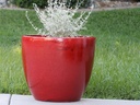 COCO POTS, LAVISH RED, SET OF 3-19"X17", 15'X13", 12"X11"