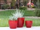 COCO POTS, LAVISH RED, SET OF 3-19"X17", 15'X13", 12"X11"