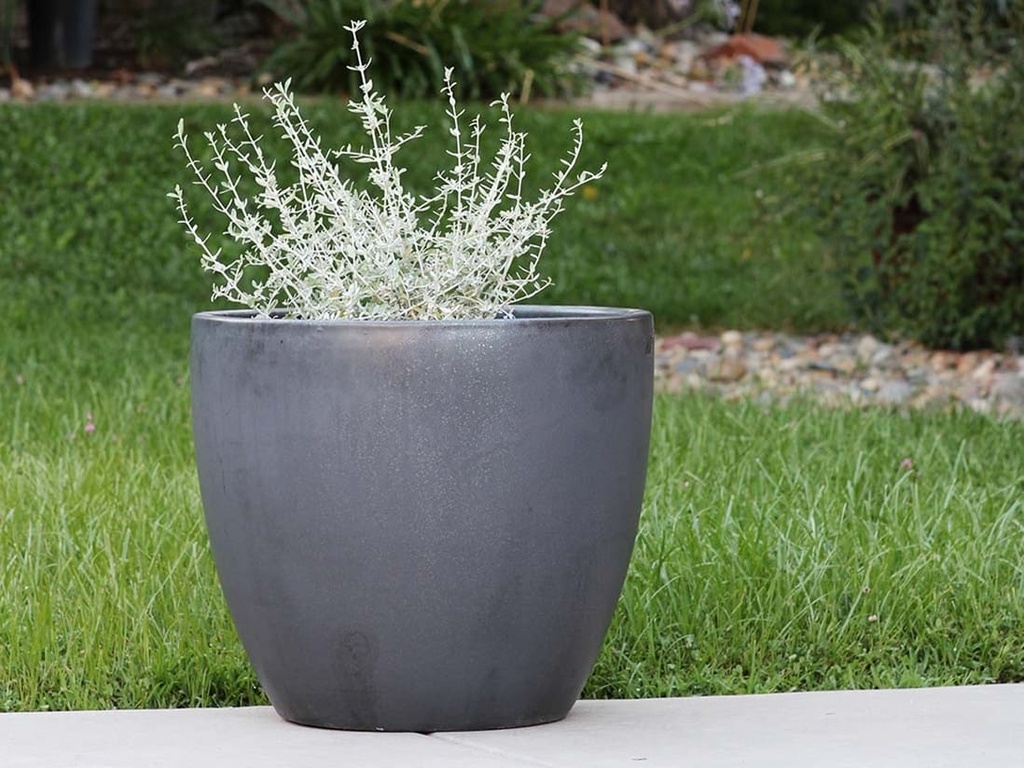 COCO POTS, MATTE BLACK, SET OF 3-19"X17", 15'X13", 12"X11"