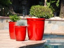 TALL GARDEN POT, LAVISH RED, SET OF 3- 19.5"X21.5", 15.5"X17.0", 11.5"X13.5"