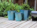 CONTEMPO PLANTER, GREEN  MIRAGE, SET OF 3-17.0"X15.5", 15.0"X14.0", 13"X12.5"