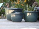 LOW CANA GARDEN PLANTER, GREEN MIRAGE, SET OF 3- 21"X13.5", 17"X12", 13"X9"
