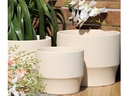 LARGE PLANET PLANTER, IVORY CLAY, SET OF 3- 14"X11", 12"X10", 10"X9"