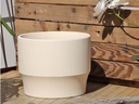 LARGE PLANET PLANTER, IVORY CLAY, SET OF 3- 14"X11", 12"X10", 10"X9"