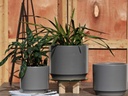 LARGE COMET PLANTER , HEATHER GREY, SET OF 3- 12"X10" 10"X8.5" 8"X8"