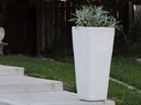 MEDIUM SLIM SQUARE PLANTER, WHITE WHITE, SIZE B, 15.5”X34.5”