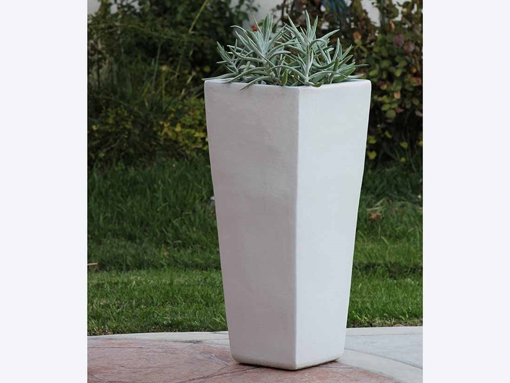 MEDIUM SLIM SQUARE PLANTER, WHITE WHITE, SIZE B, 15.5”X34.5”