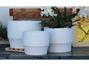 LARGE PLANET PLANTER, CLOUD WHITE, SET OF 3- 14"X11", 12"X10", 10"X9"