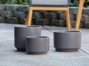 LARGE PLANET PLANTER, JET GREY, SET OF 3- 14"X11", 12"X10", 10"X9"