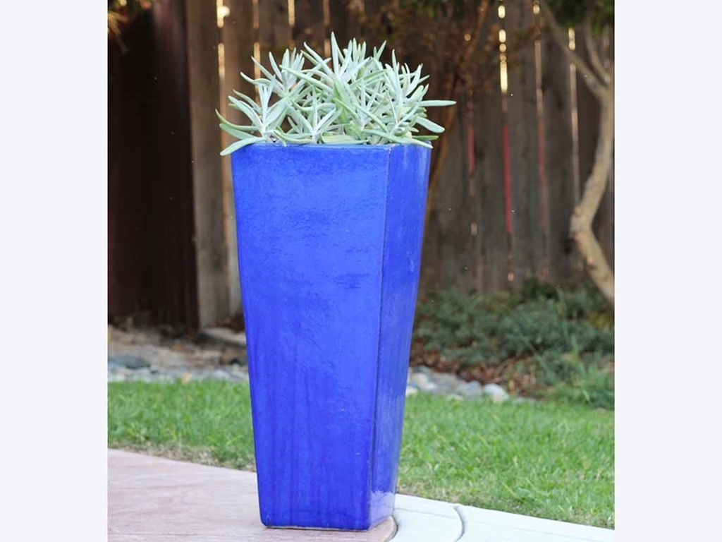MEDIUM SLIM SQUARE POT, FALLING BLUE, SIZE B,  15.5”X34.5”