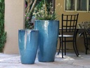 TALL CONE PLANTER, GREEN MIRAGE, SET OF 2-17.5"X27", 13"X22.5"