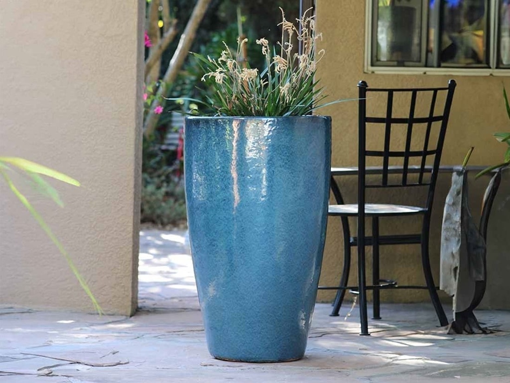 TALL CONE PLANTER, GREEN MIRAGE, SET OF 2-17.5"X27", 13"X22.5"