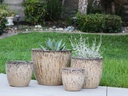 COCO POTS, LIGHT MOCHA, SET OF 4 - 23"X20", 19"X17", 15'X13", 12"X11"