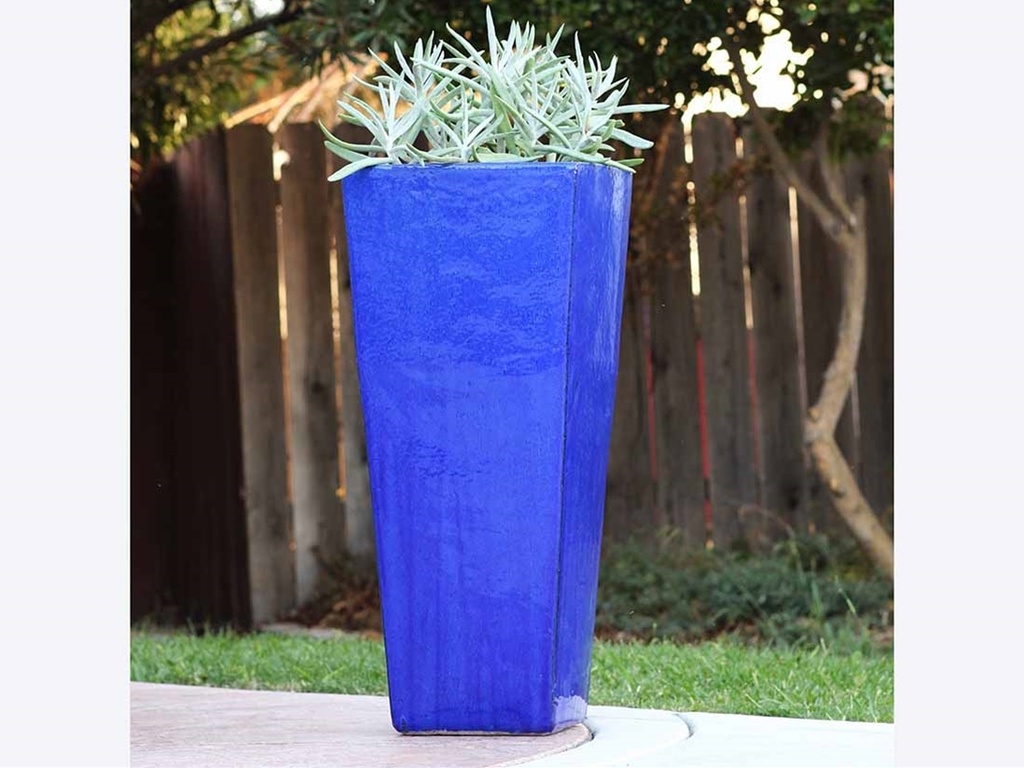 MEDIUM SLIM SQUARE POT, FALLING BLUE, SIZE B,  15.5”X34.5”