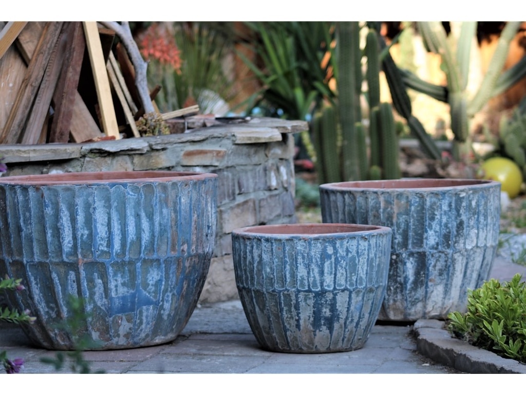 VOLCANO BOWL, AEGEAN SEA, SET OF 3- BCD, 20.0"X14.0", 16.0"X12.0", 12.0"X9.5"